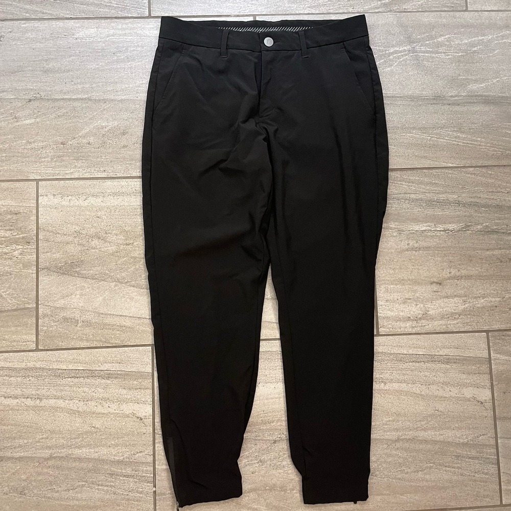 Primo Pants Mens 31 Short Black Golf Joggers Performance Stretch Ankle Zip Tech